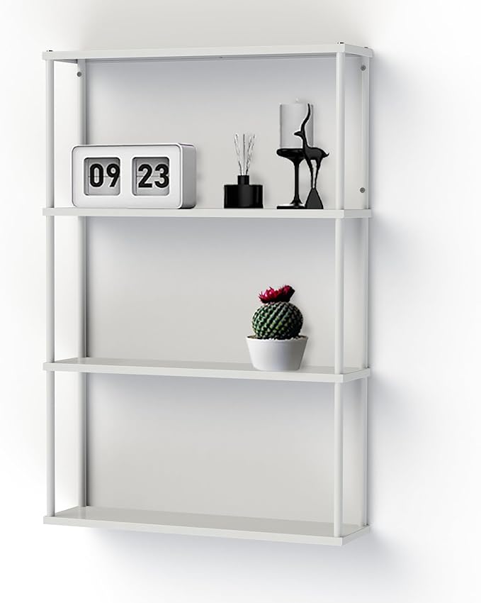 Mango Steam Wall-Mounted Steel Shelving Unit for Kitchen, Storage or Display Use - White - (36" H X 24" W X 6" D)
