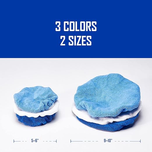 UTSAUTO 6Pcs Car Polisher Pads 5-6 Inches Microfiber Polishing Bonnet Pads Cover Car Buffer Bonnet Car Wax Polisher Kit