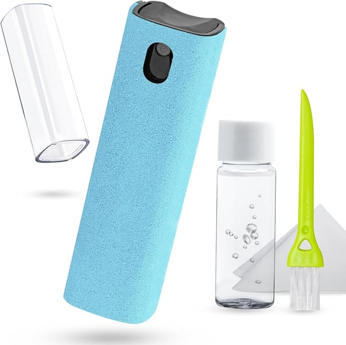 Screen Cleaner Touchscreen Mist Spray, walrfid Cleaning Kit for Electronic Phone TV, Laptop, Tablet, PC, Computer LCD Flat Screens, Eyeglasses, Compatible with iPhone iPad MacBook Pro - LightBlue