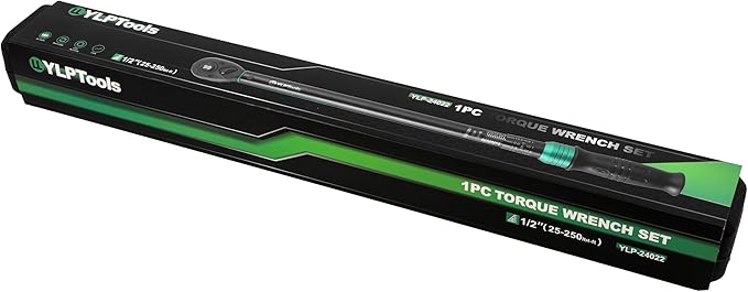 1/2-Inch Drive Click Torque Wrench, 25–250 ft-lb (33.9–339 Nm), ±3% Accuracy, 90-Tooth Ratchet, Dual-Direction, Chrome Vanadium Steel with Storage Case