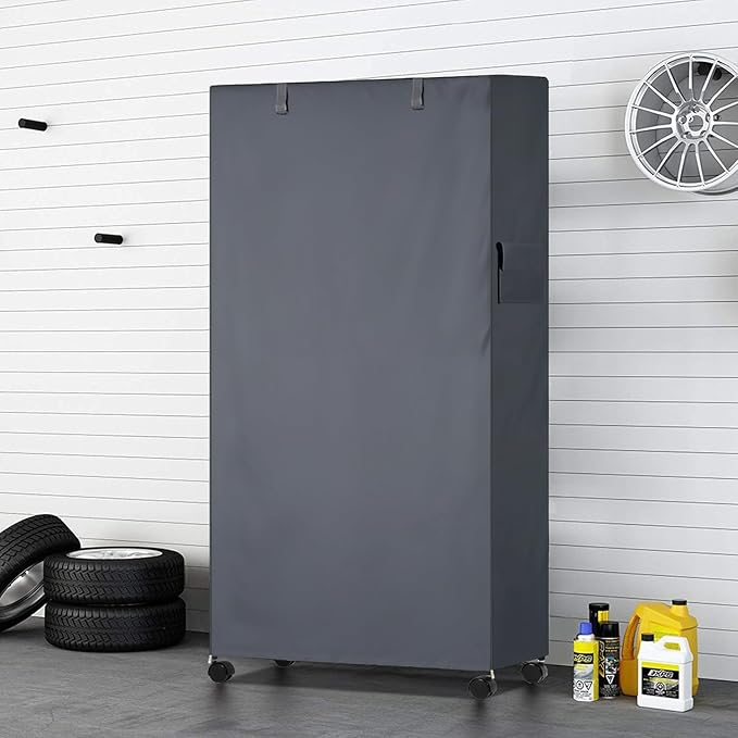 Waterproof Shelf Cover,600D Heavy Duty Dustproof Storage Wire Rack Covers,Outdoor Shelving Covers for Wire Shelves with Zipper 36''x24''x72'',Grey.