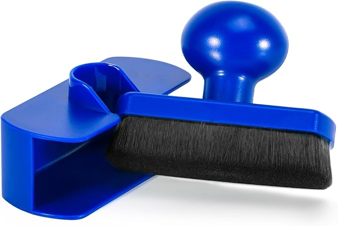 UNIMEIX Tire Shine Applicator Brush Large Vegan Tire Shine Brush with Storage Stand for Vehicles Tire Shine Polish Wax and Car Wash (Blue)