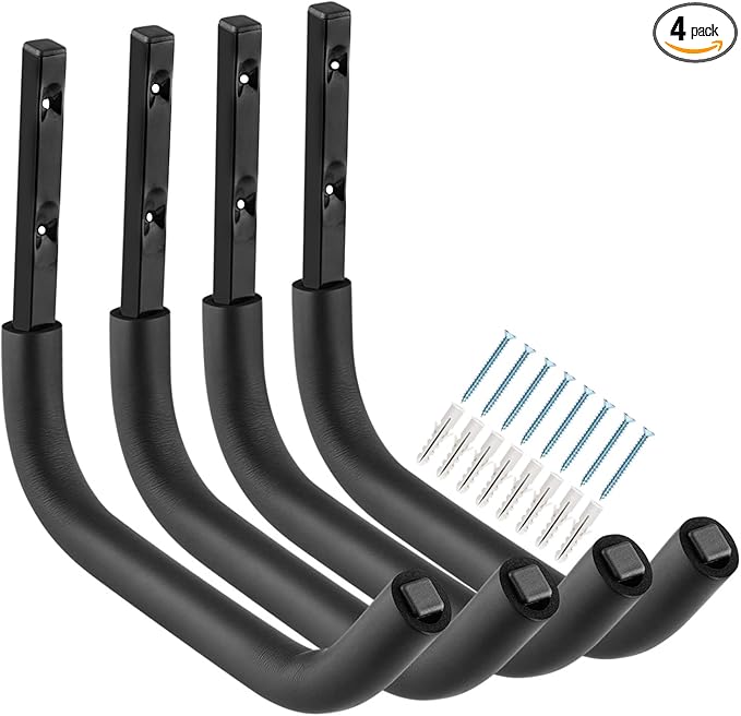 Large Garage Storage Hooks, 12.4 Inch Heavy Duty Garage Storage Organizer Wall Mount Hanging Hanger, Each Max Load 100lbs
