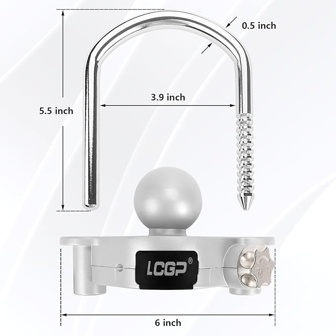 LCGP Trailer Hitch Lock with Combination Lock, Fits 1-7/8,2 and 2-5/16 Inch Couplers,Adjustable Storage Security, Heavy-Duty Steel, Silver Grey