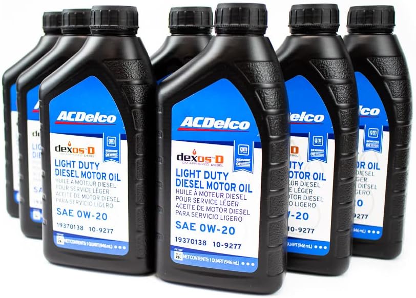 DmaxStore ACDelco DexosD 0w-20 Oil Change Kit 19370138, 10-9277 & PF66A, 19458926, 55495105, 19391402 Oil Filter LM2 LZ0 3.0l Duramax Silverado Sierra 1500 Tahoe Yukon Suburban Escalade Diesel