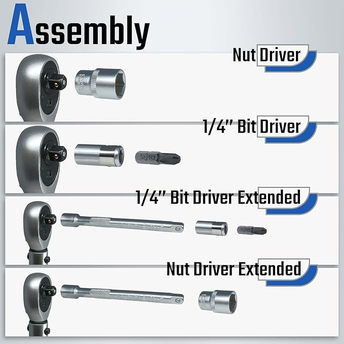 1/4-Inch Drive 20-200 Inch Pound Torque Wrench Kit (2.26-22.6 Nm) for Carbon Bikes Maintenance, 1/4'' Drive, 72-Tooth Gear Ratchet, 43in1 Set with 30pcs S2 Steel Bits and 9pcs CrV Sockets