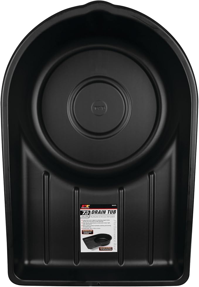 Performance Tool W4072 Black Extra Large Portable 7.5 Gallon Oil Drain Pan, (28.4 L)