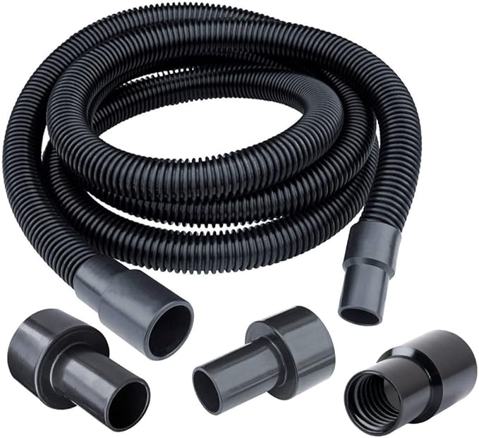 VEVOR 2.6 Gallon Wet Dry Vacuum with Blowing Function, POWERTEC 10 Ft. Dust Collection Hose Kit with 5 Fittings for Woodworking Power Tools Home and Wet/Dry Shop Vacuums Bundle