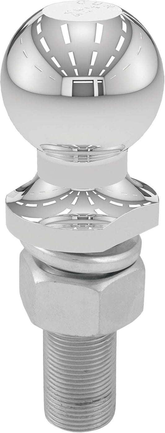 CURT 40020 Chrome Trailer Hitch Ball, 6,000 lbs, 2-Inch Diameter, 1 x 3-Inch Shank