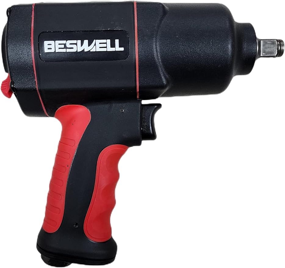 BESWELL® 1/2" High Torque Air Impact Wrench with Up to Real 1180 Foot-Pounds Max Loosen Torque Output-BW-112BN