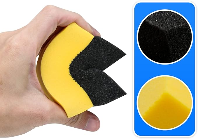 12 Pcs Tire Applicator Dressing Shine Sponge, Tire Dressing Applicator Pads, Color Polishing Sponge for Car Glass, Painted Steel & Porcelain
