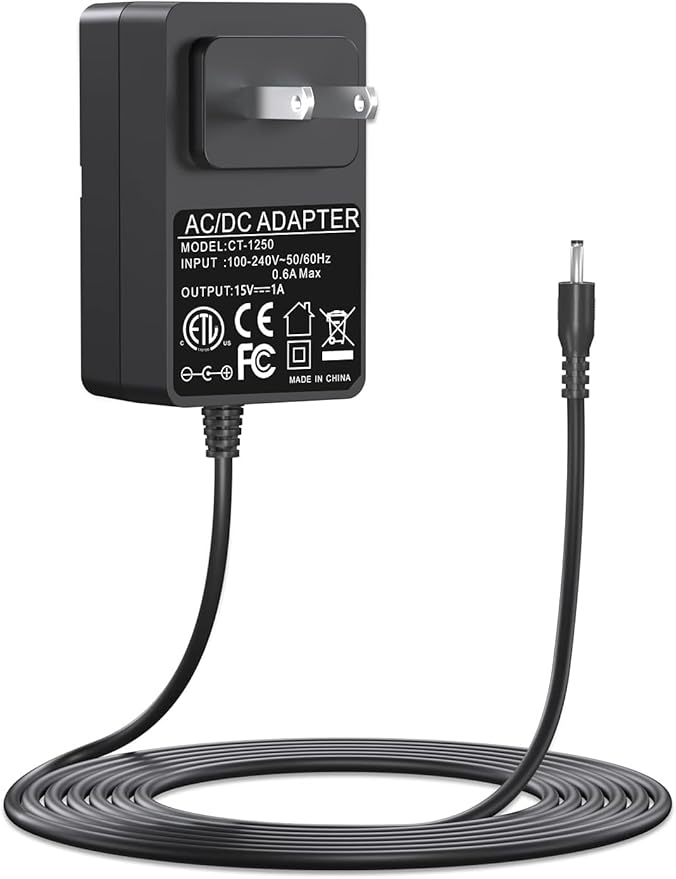 15V 1A Power Supply Charger for Car Jump Starter, Peak 450A 500A 600A 800A 1000A for Auto Battery Booster Schumacher TACKLIFE T6 DBPOWER DJS50 GOOLOO Power Supply