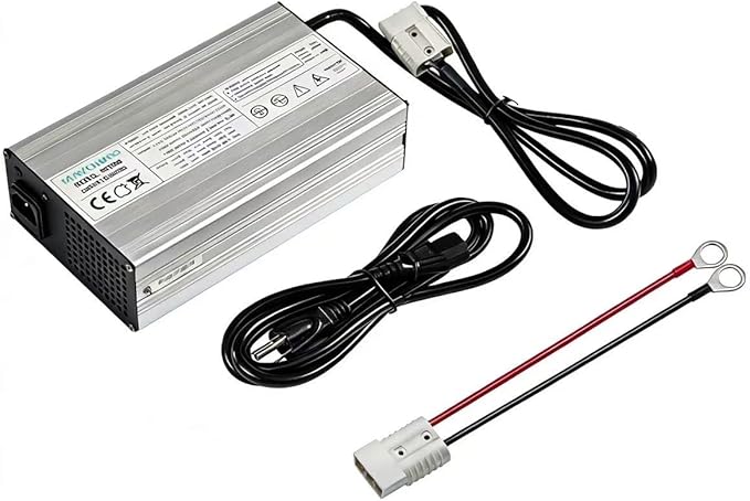YEWY 29.2V 25A Charger 24V 25A LiFePO4 Battery Charger 90V -130V for 8S 24V 70AH 100AH 120AH 200AH LiFePO4 LFP Battery Pack Charger (29.2V25A Anderson 50A)