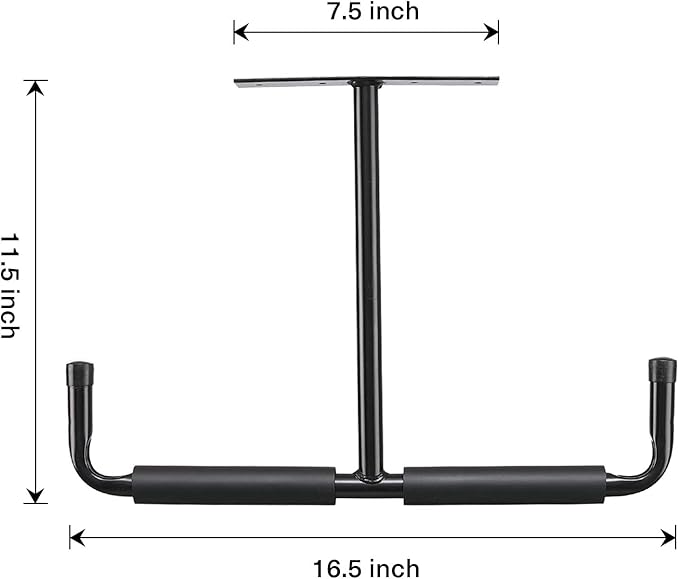 Ihomepark Overhead Garage Storage Hooks, Heavy Duty Ceiling Mounted Garage Utility Hanging Rack for Lumber Bike Tools, Black