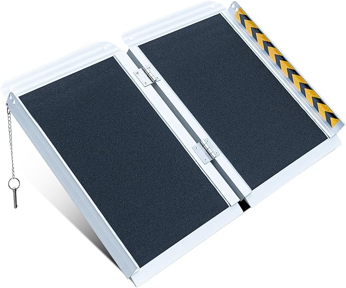Portable Wheelchair ramp 2FT,No-Slip Aluminum Folding Handicap Ramp 800lbs Weight capacaity,Wheel Chair ramp for Home Steps,Stairs,car