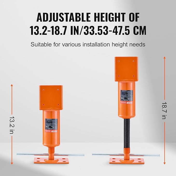 VEVOR Screw Jack Post, 13.2"-18.7" Height Range, 4" x 4" Adjustable Shore Jack, 24700 lbs Max Load Capacity, Temporary House Jack Pole for Leveling, Lifting Floor Crawlspace Basement Shore Beam