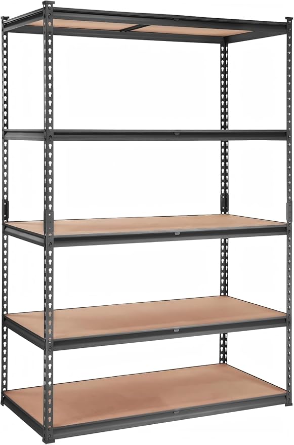 PeakPursuit Storage Shelving Unit, 5-Tier Adjustable Metal Storage Shelves, 48" L x 24" W x 72" H Heavy Duty Garage Storage Shelves for Kitchen Pantry Basement Bathroom Laundry