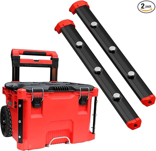 Alpha Engineered Threaded Replacement Packout Rails 12.6" (320mm) Compatible with Milwaukee Packout Rolling Tool Box 48-22-8426- Heavy Duty Aluminum Rails - Fits Packout Accessories - Black