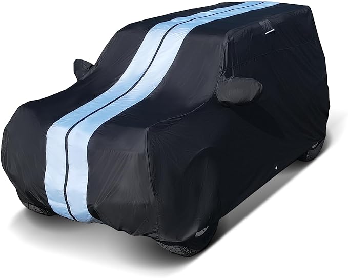 iCarCover Premium SUV Cover for 2024-2026 Honda Prologue Heavy Duty Waterproof All Weather Automobiles Custom Fit Full Exterior Indoor Outdoor UV Snow Rain Protection Covers (Stripe - Black/Gray)