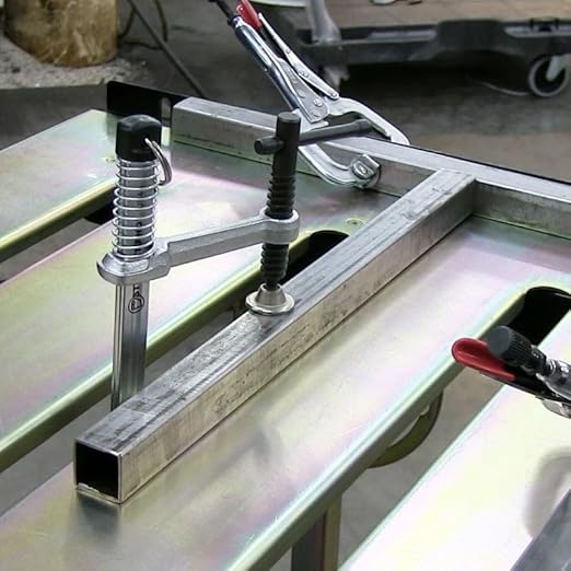 Steel Welding Table, 1.1″ (28mm) Tabletop Slots, Adjustable Angle & Height, Casters, Retractable Guide Rails, Eccentric Leveling Foot, TS3020