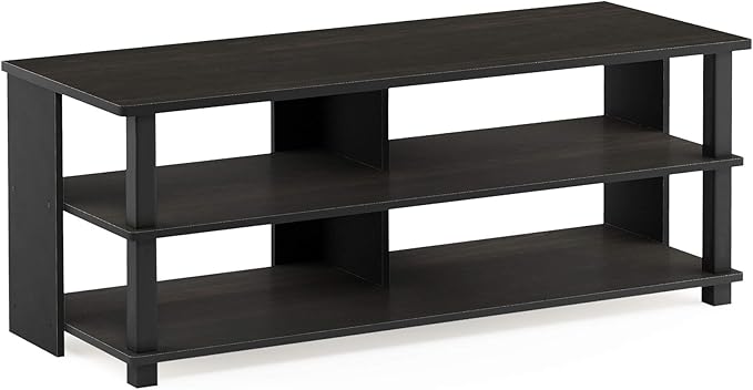 Furinno Turn-N-Tube Shoe Rack, 3-Tier Shoe Organizer, Compact Shoe Storage with Open Shelves, 15.5 x 41.1 x 15.8, for Closet Entryway, Office, Garage, Espresso/Black