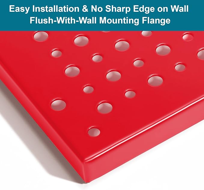 Metal Pegboard for Garage Storage,Steel Pegboard Heavy Duty 16-Inch X 32-Inch Metal Peg Board Tool Organization Panels (Red, 2 Pack)