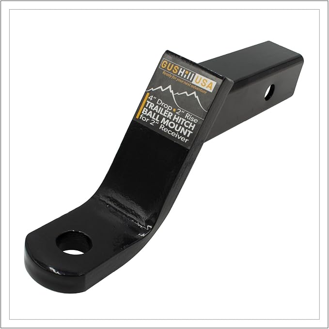 GusHIll USA GH45050 Trailer Hitch Ball Mount, Fits 2-Inch Receiver, 6,000 lbs, 1-Inch Hole, 4-Inch Drop