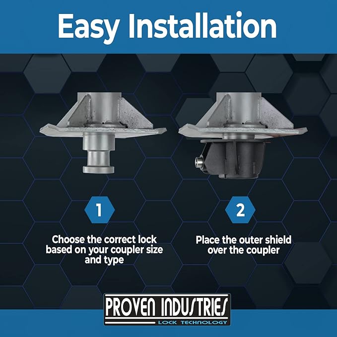 Proven Industries Model PL-5 Fifth-Wheel Kingpin Lock, Heavy-Duty Coupler Lock, Made in The USA