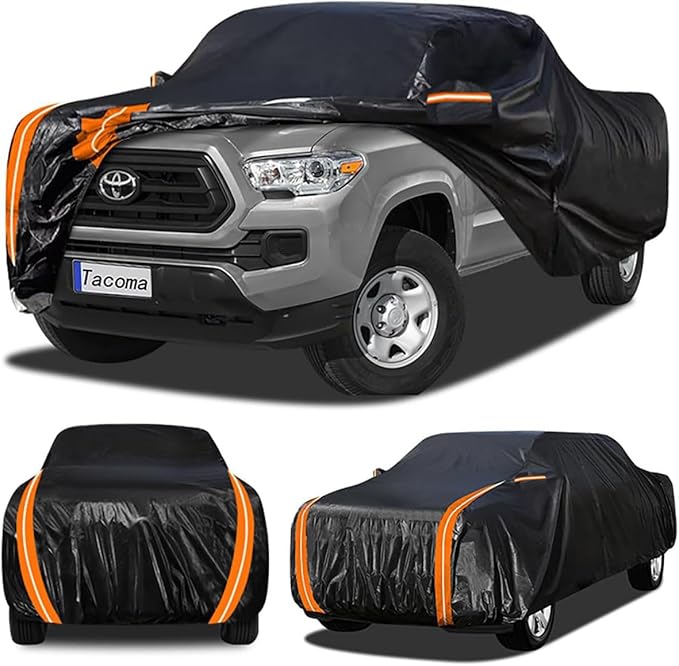 10 Layers Truck Cover Custom Fit for 2005-2026 Toyota Tacoma Nissan Frontier 5ft Ford F100 Ram 150 250, Full Exterior Car Cover Waterproof All Weather Snow Dust UV Protection, (Up to 215")