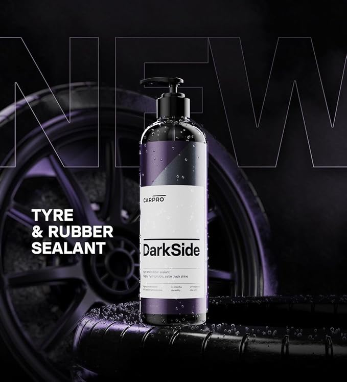 CARPRO DarkSide - Tire & Rubber Sealant, Hydrophobic & Self-Cleaning, Satin Black Shine, UV Protection, Revives Dull Faded Rubber, Ready to Use - 4 Liter (135oz)