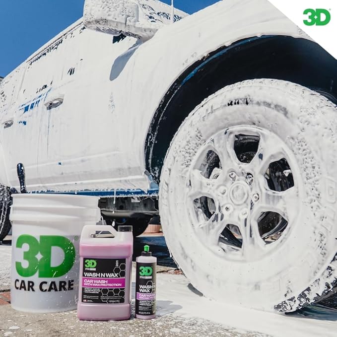 3D Wash N Wax Car Wash Soap - pH Balanced, Easy Rinse, Scratch Free Soap with Wax Protection - 1 Gallon