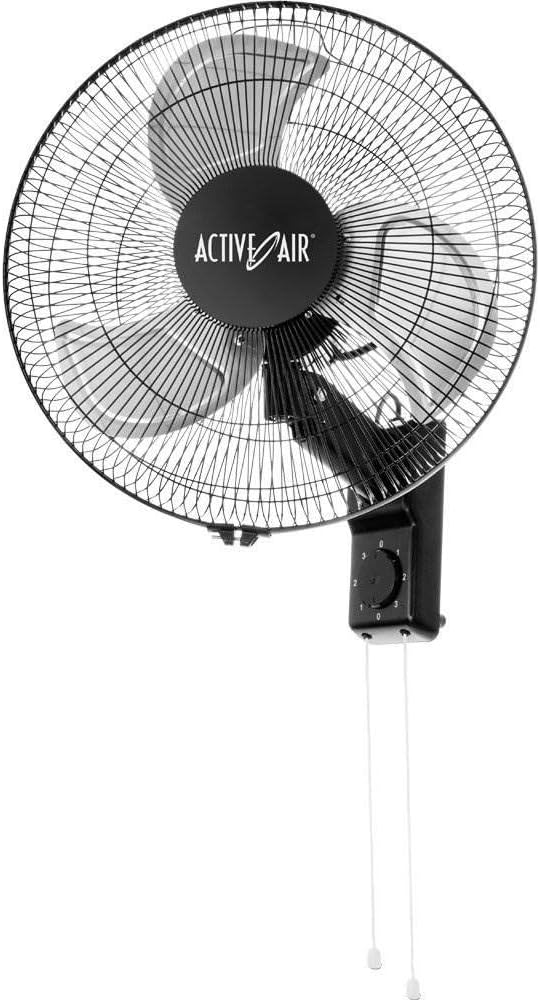 Active Air Heavy Duty Wall Mount Fan, 16", Black