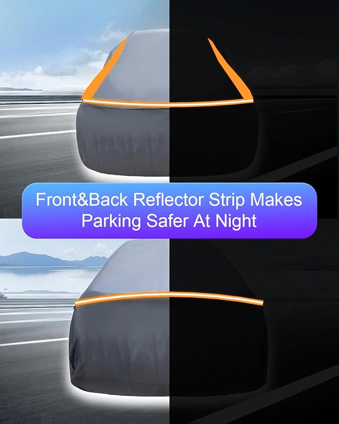 Full Enclosed Car Cover Universal Fit Wrangler 2 Door 1987-2025 YJ/TJ/JK/JL,Kia Soul,Honda fit,Chevy Trax,Encore,Kona/Veloster,HR-V 2015-2022 Fit Small SUV/Hatchback/Jeep Length up to 171 in