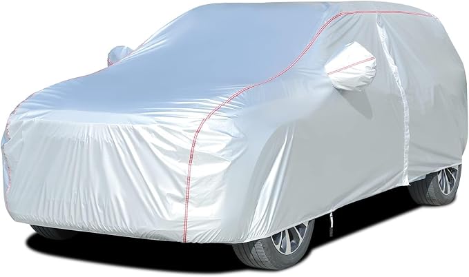 Tecoom Hard Shell Truck Car Cover Waterproof UV-Proof Windproof Zipper Design with Strap Buckle Fit for Ford F150 Ram 1500 Chevy Silverado Toyota Tundra GMC Sierra Full Size Truck Length Up to 233"