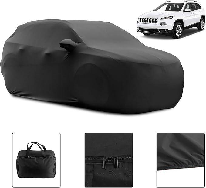 WinPower Indoor Car Cover SUV Stretch Dustproof Protection Full Car Cover for Underground Garage, Car Show, Black