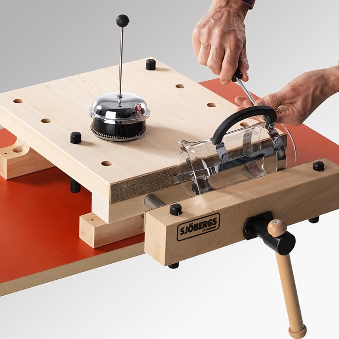 Sjöbergs Smart Workstation Pro Vise Top – Portable 20-7/8" x 14-3/8" Work Surface, Durable European Beech, Versatile Design, SJO-66690K (Smart Workstation Pro Vise Top + Jaw Cushions)