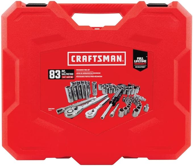 CRAFTSMAN Mechanics Tool Set, SAE/Metric, 1/4-Inch Drive, 83-Piece (CMMT12021)