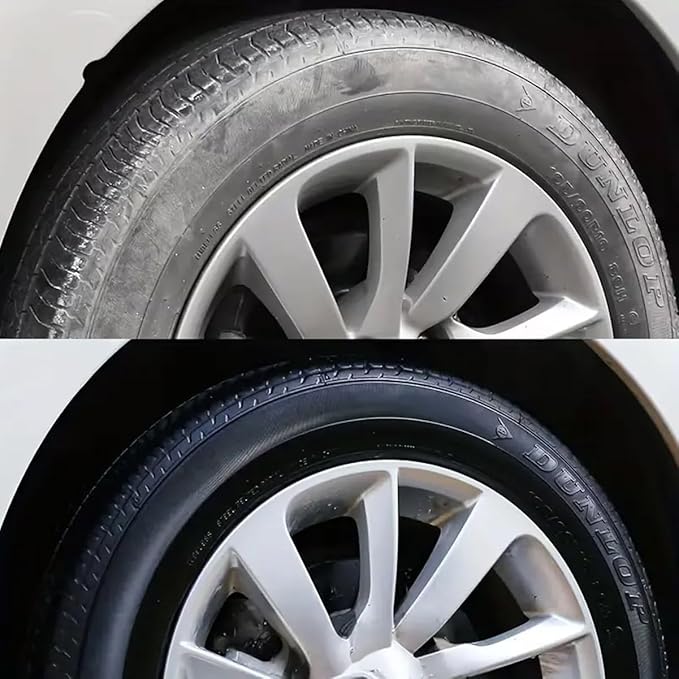 Premium Tire Coating & Trim Restorer, Tire Coating Paste, Long-Lasting Ceramic Coating & UV Protection, Bring Back the Original Deep Black Shine to Rubber and Plastic﻿(2pcs)