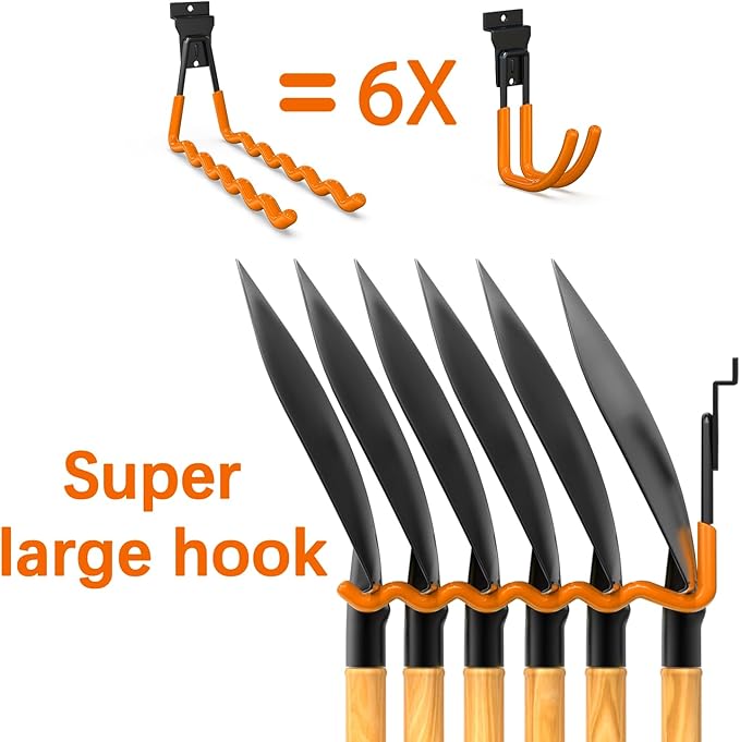 3-H Slatwall Hooks 18 Pack Heavy Duty Multi Sizes, Slatwall Accessories & Hangers Compatible with Proslat Handiwall Crownwall StoreWALL, Garage Slat Wall Hooks for Tools & Daily Items(Orange)