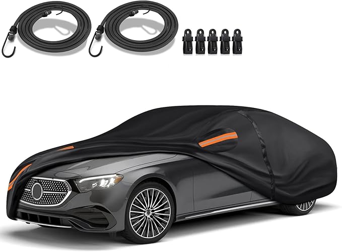 Special 16 Layers Full Car Cover Fit for 2006-2024 MERC-edes Benz E Series E200 E300 E63 AMG S, Ultra Heavy 600D Oxford Cloth, All-Weather Summer Sun Exposure and Winter Snow Rain Dust UV