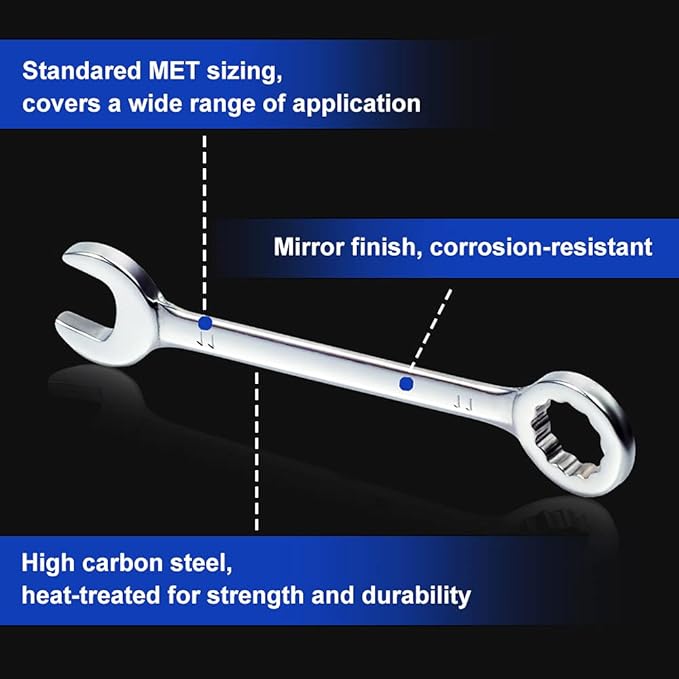 SPEEDWOX Mini Wrench Set Metric 10 Pcs Ignition Wrench Sets 4mm-11mm Open End and Box End Combination Spanner Wrench Set with Storage Pouches and Key Chains for Assembling Furniture Small Equipment
