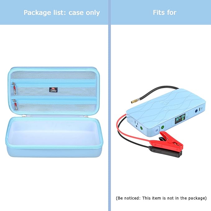 FBLFOBELI Hard Carrying Case for Halo Bolt Ultimate 2.0 & 3.0/for Halo Bolt Air + 55500 1750/for Halo Bolt Air 58830 Portable Vehicle Jump Starter with Air Compressor (Case Only) (Blue)