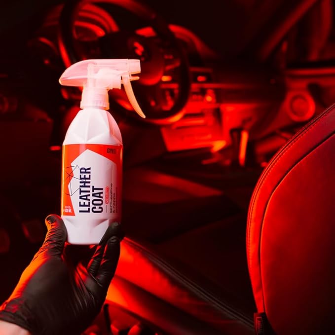 Gyeon Leather Coat Car Leather Protector Invisible Hydrophobic Ceramic Coating for Upholstery Interior UV Protection Stain Repellent Easy Dye Removal Durable Leather Shield Detailer