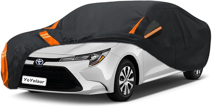 10-Layer for Toyota Corolla Car Cover Waterproof All Weather for Automobiles, Outdoor Full Exterior Covers Soft Cotton Lining with Door Zipper, Fit for Toyota Corolla 2000-2025