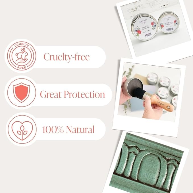 Furniture Wax - 100% Natural Sealant for Chalk Furniture Paint or Raw Wood, Light Protection, Easy To Apply, No Odor, Eco-Friendly - 7 Color Choices - Antiquing [Brown] (4 oz)