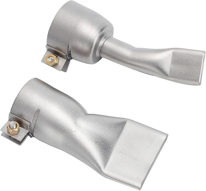 Welding Gun Nozzle 2Pcs Flat Welder Tip Heat Gun Nozzles, Stainless Steel Hot Air Gun Nozzle 20mm Small 40mm Large Tip for Welder Tool, Flat Tip Heat Gun Nozzle for Plastic Welding