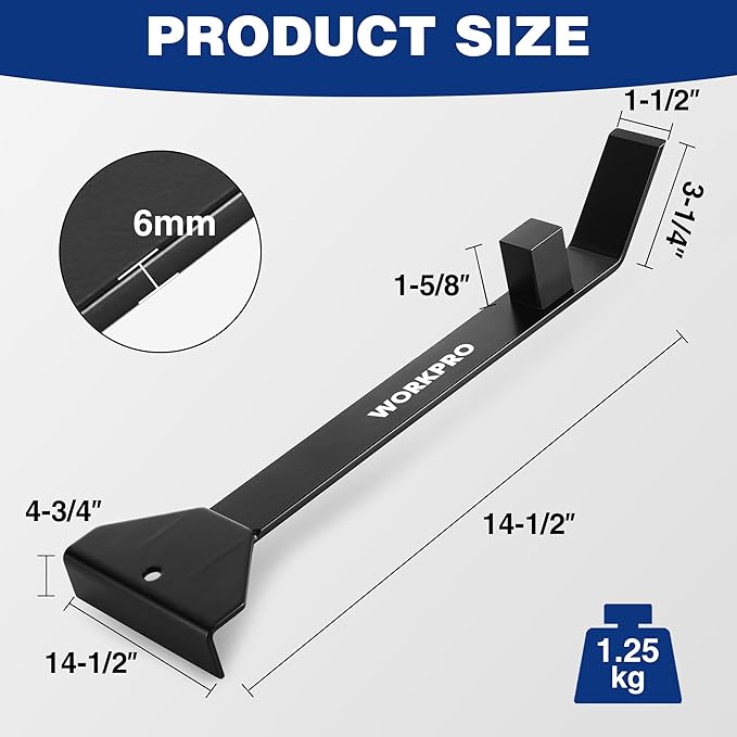 WORKPRO 17＂ Heavy Duty Pull and Pry Bar, Professional Pull Bar Flooring Tool for Wood Floor, Vinyl Plank, LVP, LVT and Floating Floor Installation