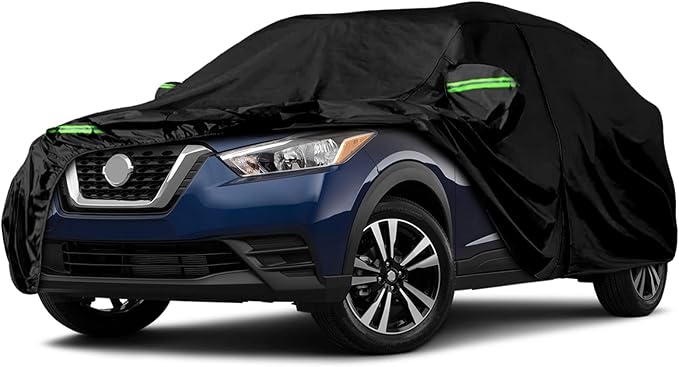 Waterproof Car Covers Replace for 2016-2024 Nissan Kicks, 6 Layers All Weather Custom-fit Car Cover with Zipper Door & Windproof Bands for Snow Rain Dust Hail Protection (Kicks)