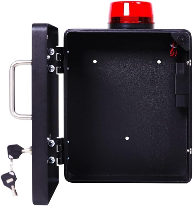 Naloxone Overdose Emergency Kit Cabinet - Includes Optional Alarm and Locking System - Designed for Wall Mount & Public Access (Metal, Black)