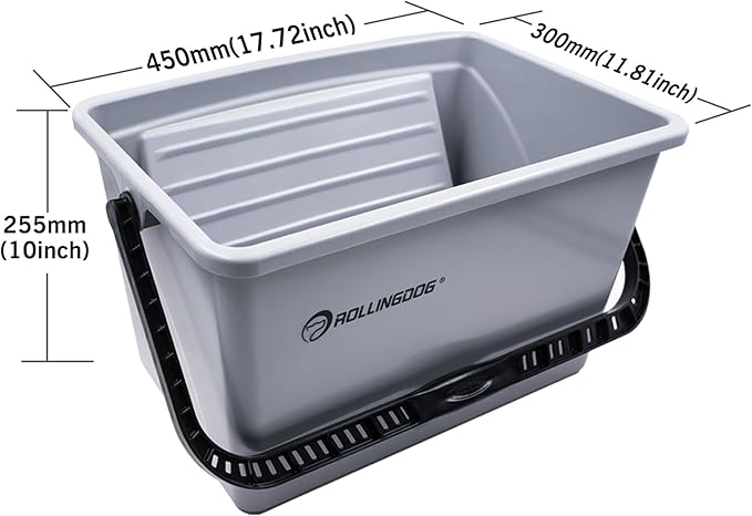 ROLLINGDOG 12 Inch Paint Bucket - Durable Plastic Bucket with Angled Loading Grid, Professional Wall Painting & DIY Projects